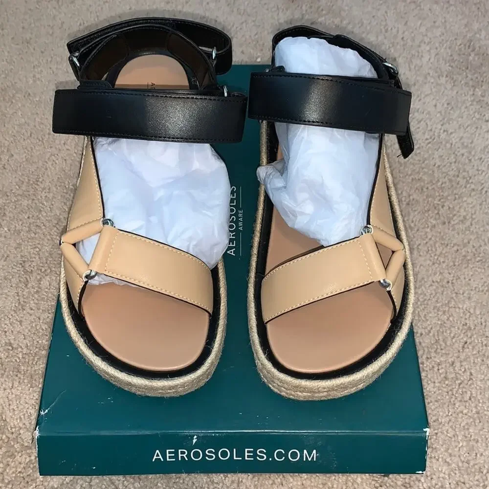 Aerosoles Dave Espadrille Platform Wedge Sandal Sz 10.5 M - NWT